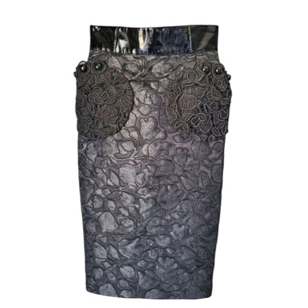MARC JACOBS Silk Embroidered Lace Luxury Pencil skirt, Size 2 - Picture 2 of 16
